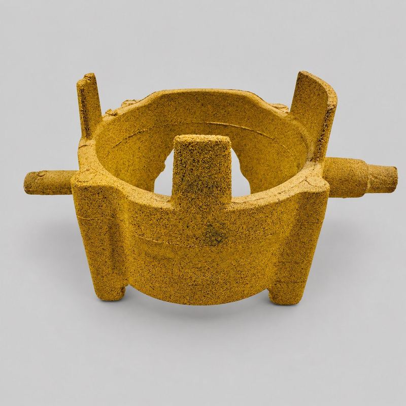 Sand mould with finished aluminium casting