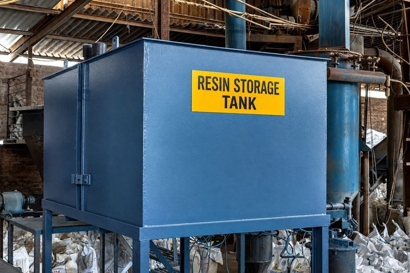 Resin storage tank for RCS production