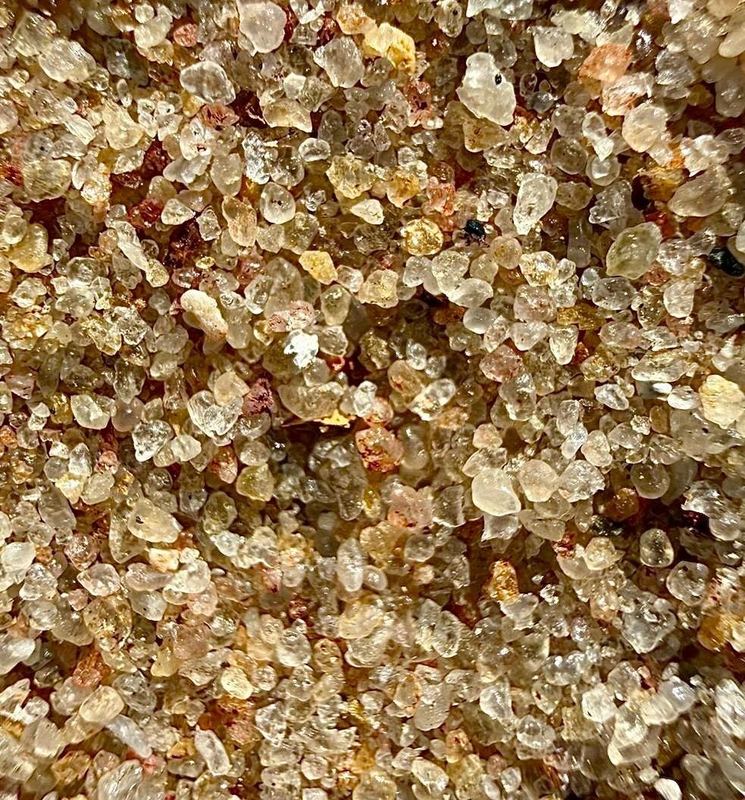 Washed Silica Sand close-up showing high-purity grains